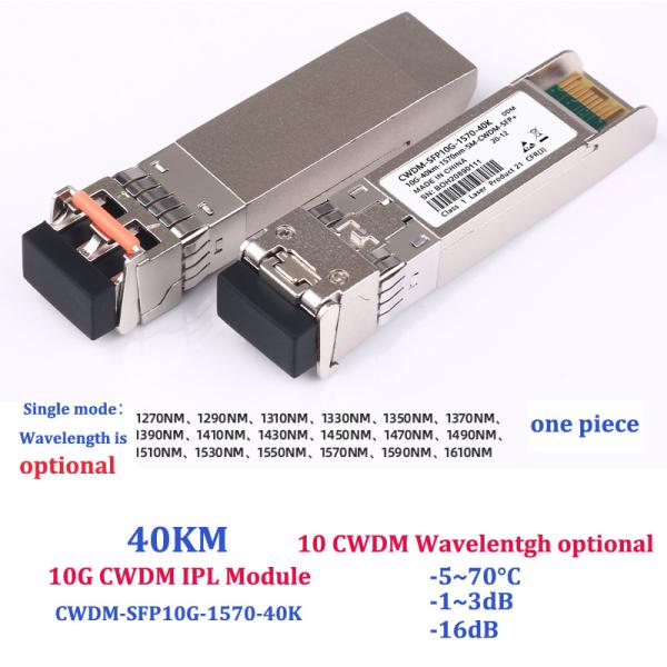 1270nm-1610nm 10G SFP Module , 10g Sfp+ Cwdm Optical Transceiver CWDM-10G-10KM
