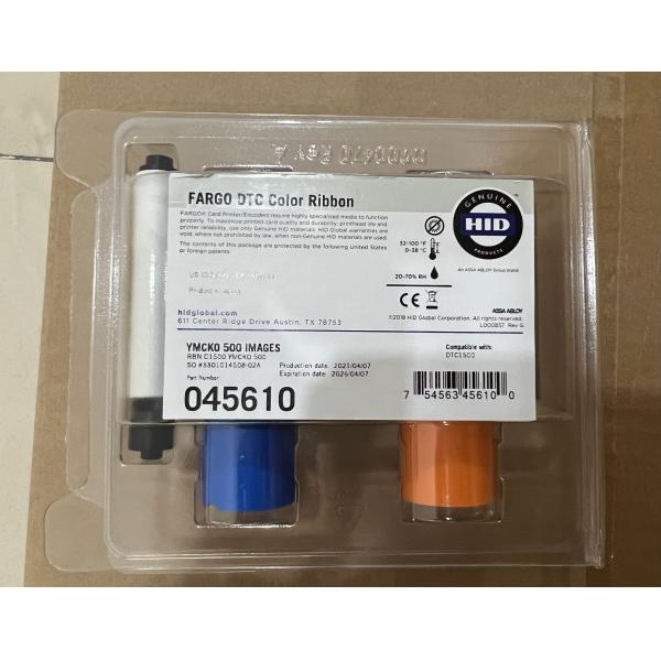 Width 9mm Original hid Fargo 45610 YMCKO Full color ribbon for DTC1500 500 prints