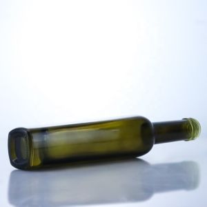 375ml Dark Green Olive Oil Glass Bottles Acid Etch Surface Handling and Tall