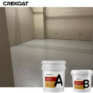 Colored Flakes Epoxy Resin Floor Coating High Gloss Grey Finishes