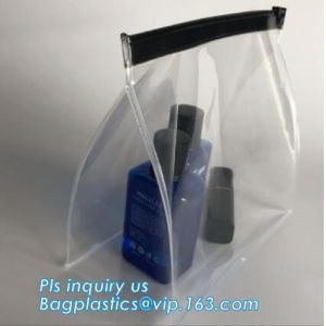 Cosmetic Packaging Customized Clear PVC Travel Slider Bag/Manufacture pvc