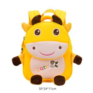 Cow Waterproof Kids Backpack Cartoon 3D Animal Kindergarten Girls Fashion