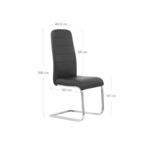 Luxury 107cm 58cm Black Leatherette Dining Chairs