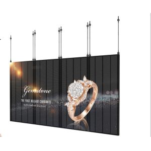 Transparent Poster Curtain Display LED Cylinder 62500 Points/Square Meter