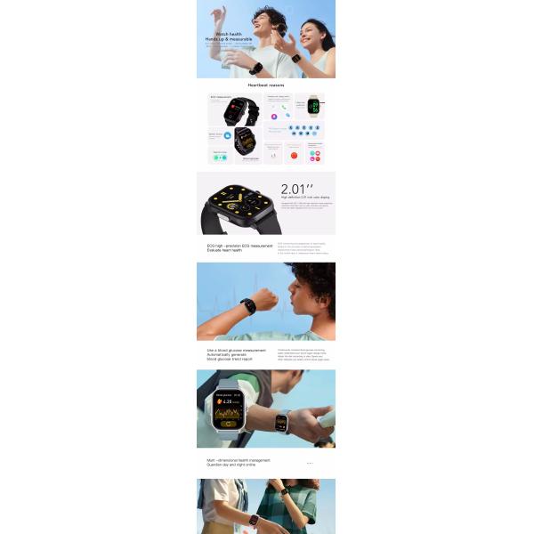 E02 SmartWatch Sport Heart Rate Waterproof HD Screen Smart Watch 2.01 Inch