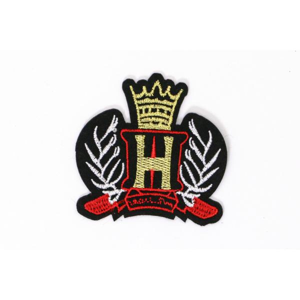 Buy Gold Crown With Heart Gold H Letter Felt Applique Patch Armband For Pants Jacket at wholesale prices