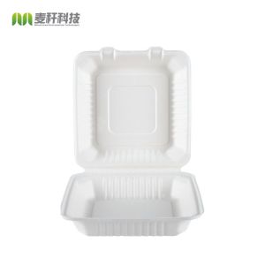 Eco food packaging tableware biodegradable clamshell take away box