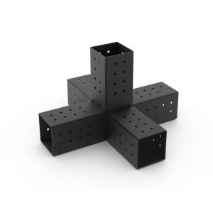 Black Modular 6*6 Pergola Post Base System Kits for Outdoor Space Gazebo Patio