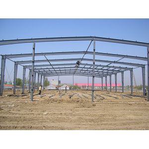 Wide Span Steel Structure Warehouse Painted Galvanized Surface Treatment