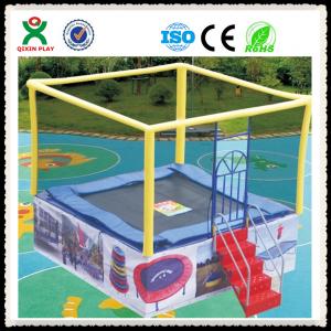 Quality Kids Outdoor Trampoline Park Used Trampoline with Safety Net for Children QX-117E for sale