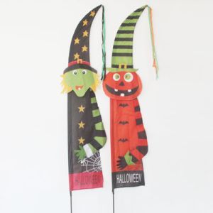 China Halloween Garden Flag Witch and Pumpkin on sale