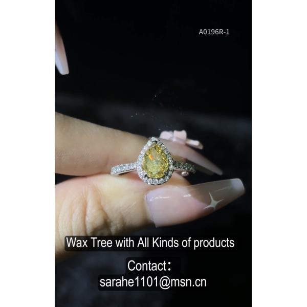 Pear Shape Moissanite Shinning 925 Sterling Silver CZ Rings AAA High Grade Cubic