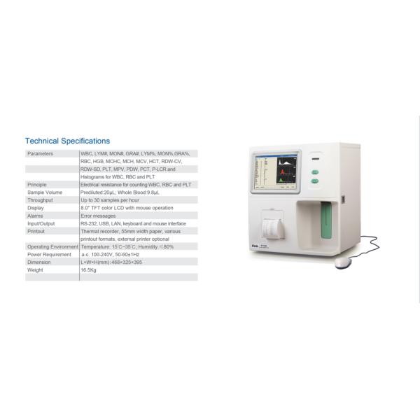 RAYTO RT-7200 Hot sale 3-part hematology analyzer,RAYTO analyzer