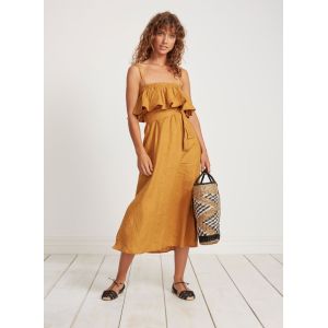 Boho Clothing Women Adjustable Straps Maxi Linen Dress