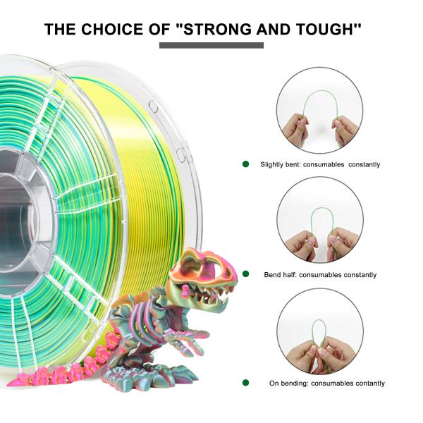 Buy 1.75mm 3D Printer Silk Gold Green Purple PLA Filament for Printing Temperature at wholesale prices