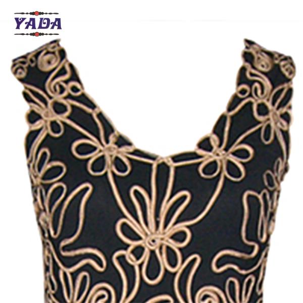 Black sleeveless vest embroidery floral dress womens tshirt silm western dresses for sale