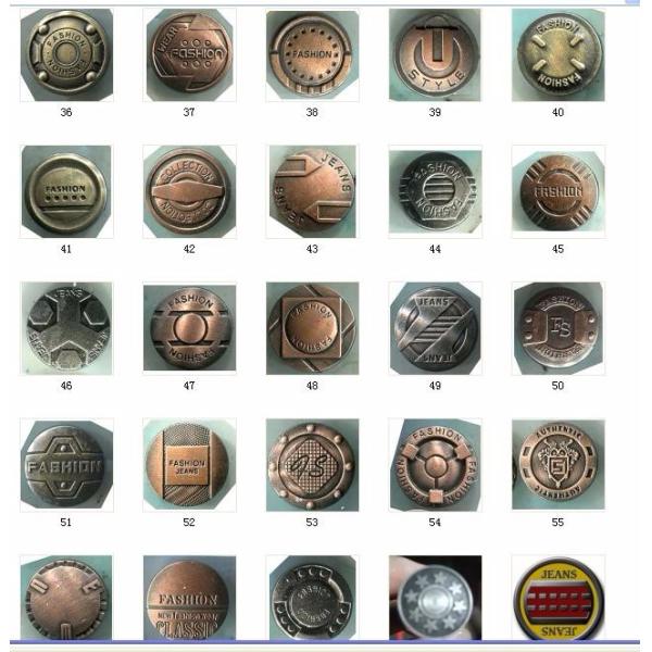 wholesale Custom Logo 17MM 20MM Iron Stainless steel Brass Jeans Button Bottons