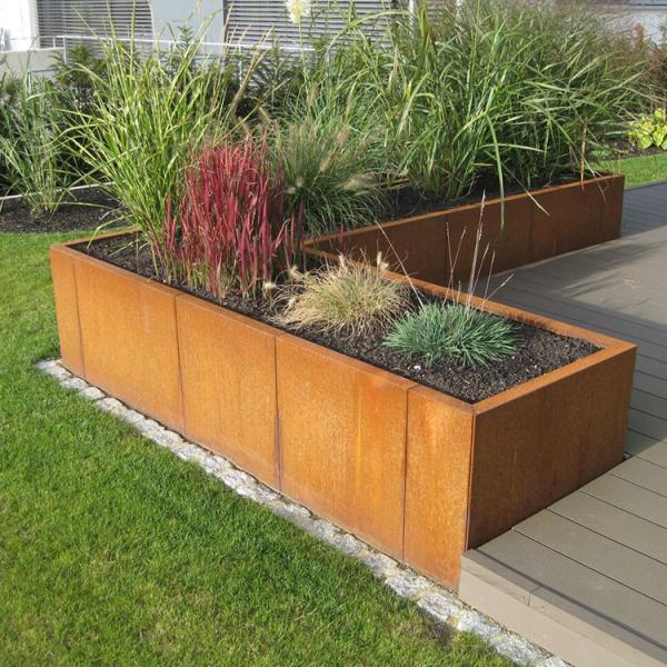 Buy Customization Modern Garden Rusted Steel Planters OEM ODM Service at wholesale prices