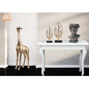 Gold Leaf Fiberglass Giraffe Sculpture Standing Animal Figurines Table Statue