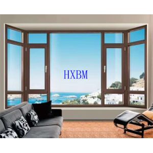 Heat Insulation Anodized Aluminum Casement Windows 12A Glass