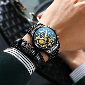 2022 Fashion Multifunctional Stainless Steel Waterproof 3ATM Quartz Watch For