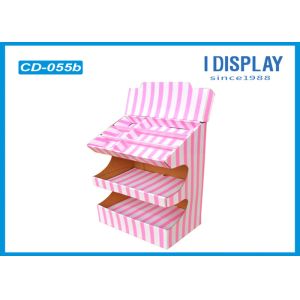 Cardboard 3 Tier Counter Display / Counter Display Rack Smooth Printed