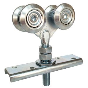 Quality Furniture Sliding Hanging Door Rollers 38mm Steel Ball With Forge Centre Fixing Plate for sale