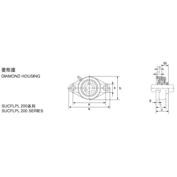 International Standard Black Plastic Pillow Block Bearings With Open Cover SUCFLPL205