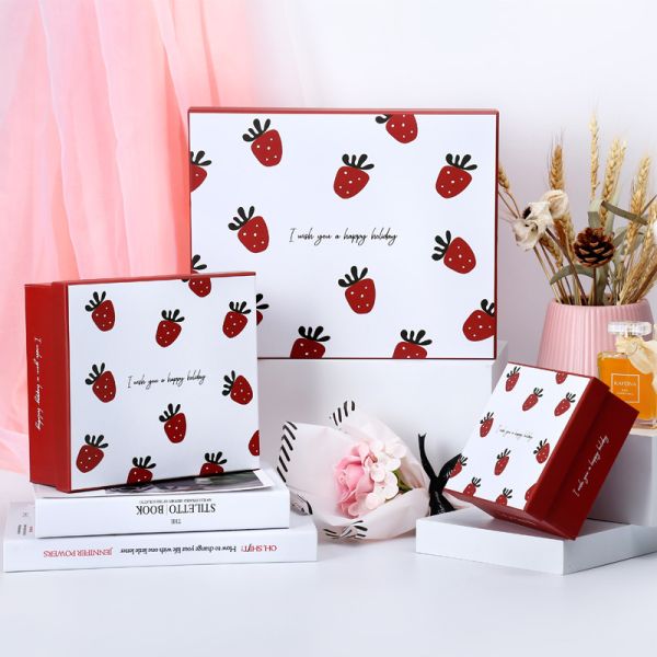 Buy Strawberry Holiday Gift Box Large Cosmetic Scarf Premium Packaging at wholesale prices
