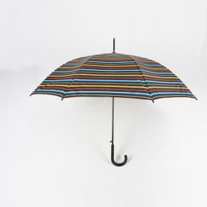 Quality Black Metal Pole Curved Handle Umbrella 190T Pongee Fabric Lightweight for sale