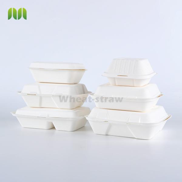 Compostable Lunch Box Bagasse Disposable Biodegradable Waterproof Grease