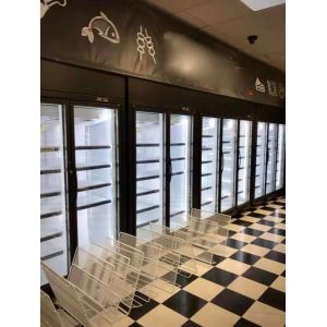 Commercial Vertical Display Freezer With Low Temperature For Meat Seafood
