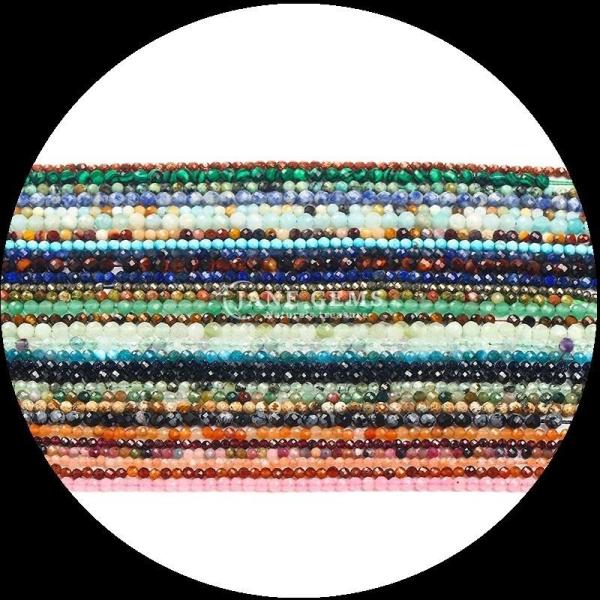 Origin Necklaces Gems Bead Prehnite Lapiz Lazuli Mini Faceted Loose Bead Strands Suitable for Assorted Color