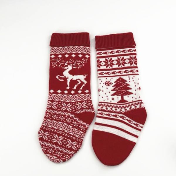 Christmas Knitted Stocking Decorative Christmas Accessory Reindeer Snowflake