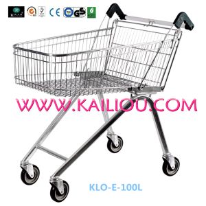 Zinc Plated Low Carbon Steel UK Shopping Cart 100L European Style