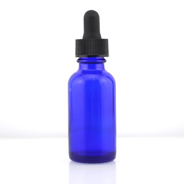 Blue Glass 1 Oz Boston Round Bottles 30ml For Skin Care Products