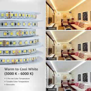 12V 60LEDs/m 2700K-3000K One Color SMD 2835 Warm White Led Backlight Strip Light