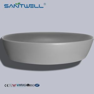Popular Models Matt Grey Oval Basin Color Wash Basin Bathroom Ceramic Basin