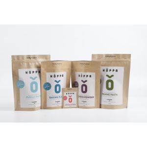 Custom Biodegradable PLA Kraft Paper Zipper Pouch Stand Up Tea Food Packaging