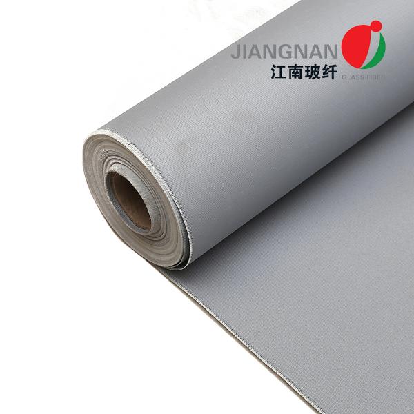 Buy PU Coated Thermal Insulation Jackets Fiberglass Fabric 0.5mm Grey Satin at wholesale prices