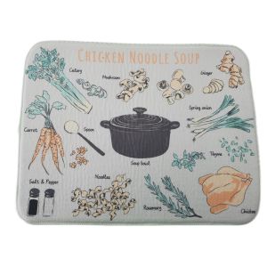 High Absorbent Polyester Microfiber Dish Drying Mat