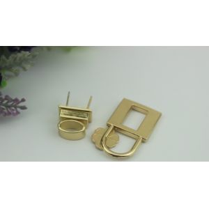 Beautiful flower decorative gold zinc alloy handbag turn twist locks