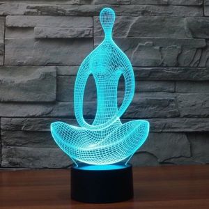 Yoga Cyan 3D Led Illusion Lamp Night Light Christmas Changeable Rohs