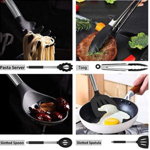 Meltproof Stainless Steel And Silicone Cooking Utensils Heat Resistant