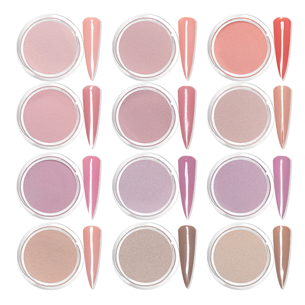 Professional Nail Art Dip Acrylic Powder Neon Colorful Clear Glitter Best Quality 1oz Wholesale Long-lasting EMA Cover Pink