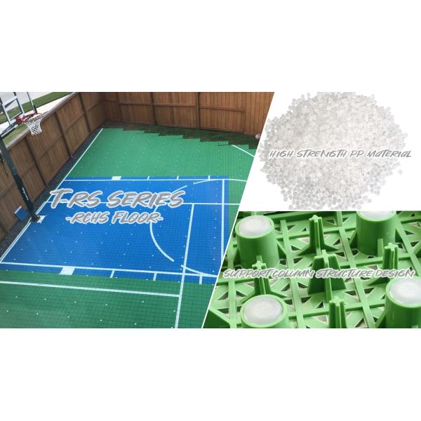 Interlocking PP Sports Tiles for Basketball Courts 250x250mm