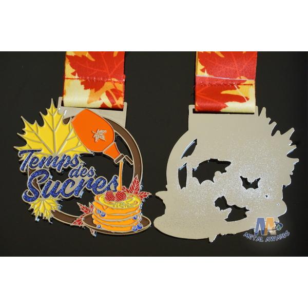 Virtual Racing Or Running 10K Metal Award Medals 864*32mm Sublimated Ribbon Both Side