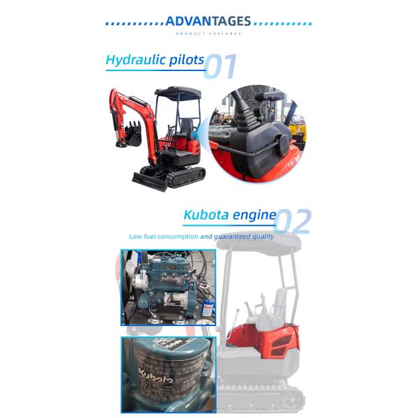 Japan Engine Crawler Mini Hydraulic Excavator Boom Swing 1.8 T Mini Digger