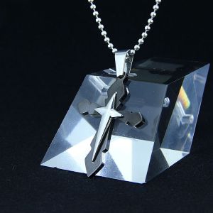 Quality Fashion Top Trendy Stainless Steel Cross Necklace Pendant LPC266 for sale