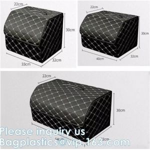 Storage Container, Waterproof Pu Leather Storage Box Car Trunk Organizer,